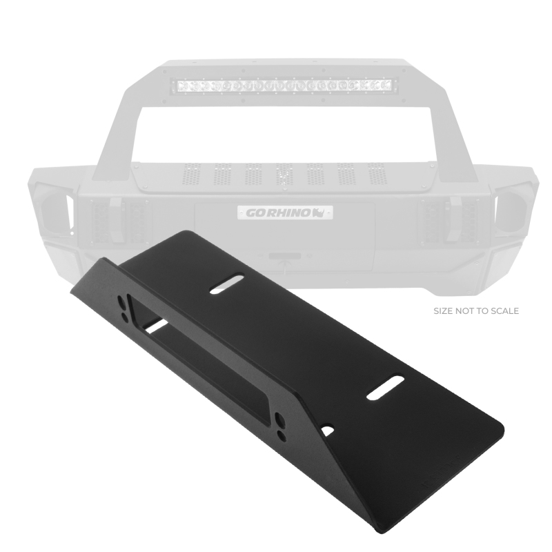 Jeep Wrangler Fairlead Mount Plate - Go Rhino - Rockline, Roller & Hawse Compatible, Up to 12,000 lb - Textured Black - `07-`20 Jeep Wrangler Fairlead Mount Plate - Go Rhino - Rockline, Roller & Hawse Compatible, Up to 12,000 lb - Textured Black - `07-`20